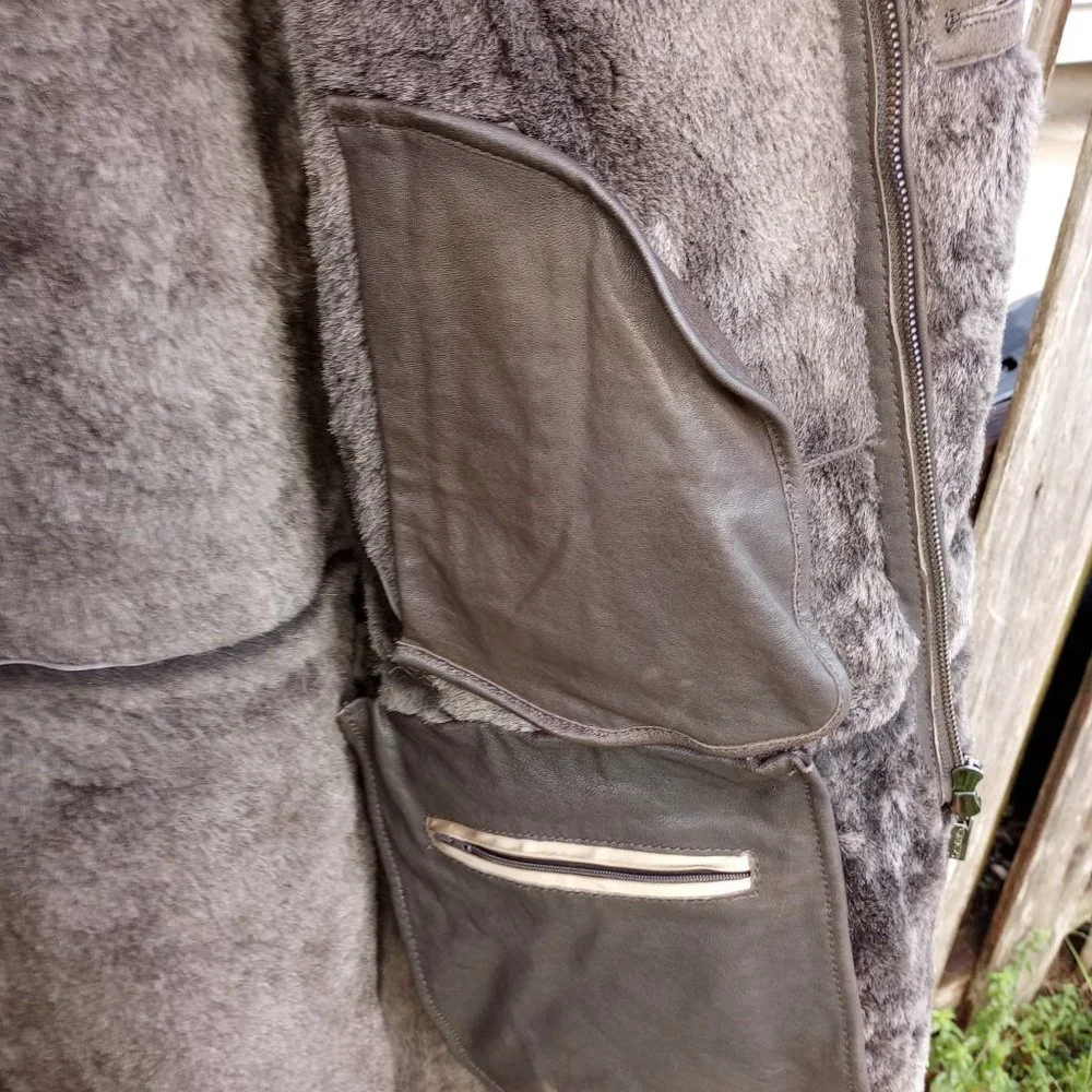 Gimo's Italy designer shearling coat mens 58